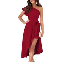 U 30298 ne Shoulr Ruffle Dress �ް��Y�� ���R�d�羳�W����