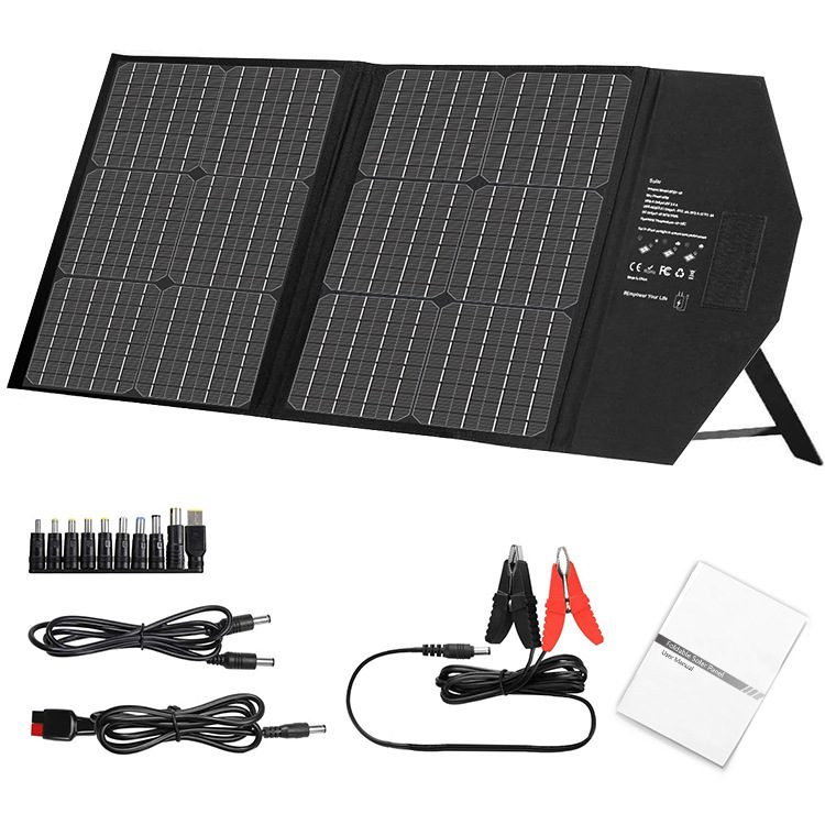 40W便携式太阳能折叠包储能配套18V双USB太阳能板单晶硅光伏电池