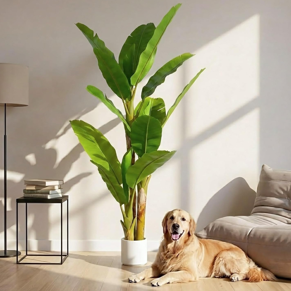 Simulación transfronteriza de plátanos simulación nórdica de plantas verdes macetas de plátanos biónicos decoración interior de grandes árboles falsos