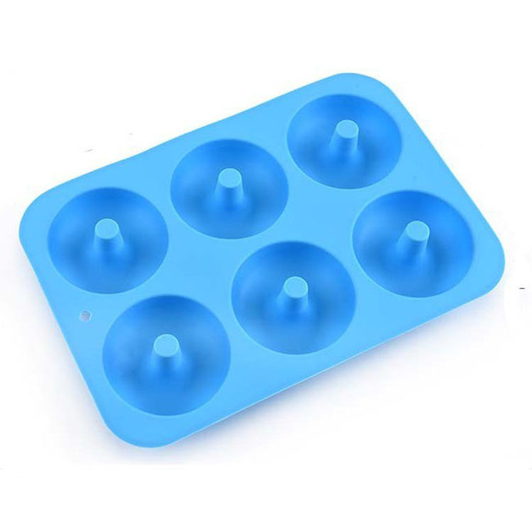 Molde de silicona 6 piezas de rosquilla redonda Molde de horno de bricolaje Molde de pastel de silicona resistente a altas temperaturas de grado alimenticio