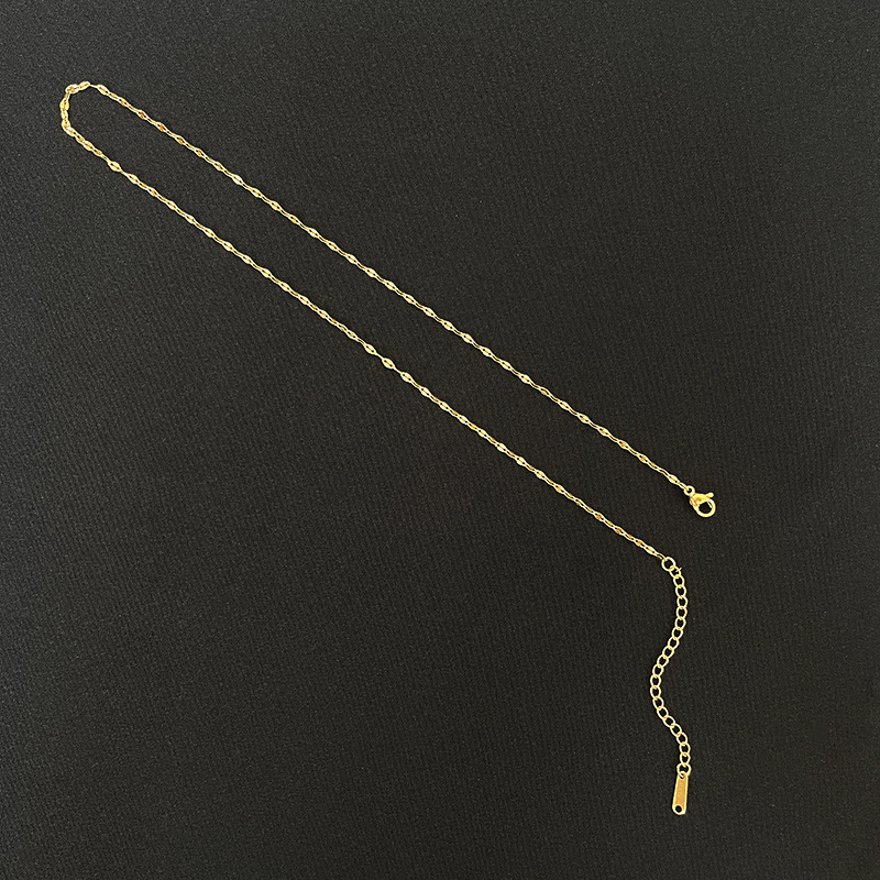 20g Weight Titanium Steel 18K Gold Plated Vintage Style Geometric Solid Color Necklace
