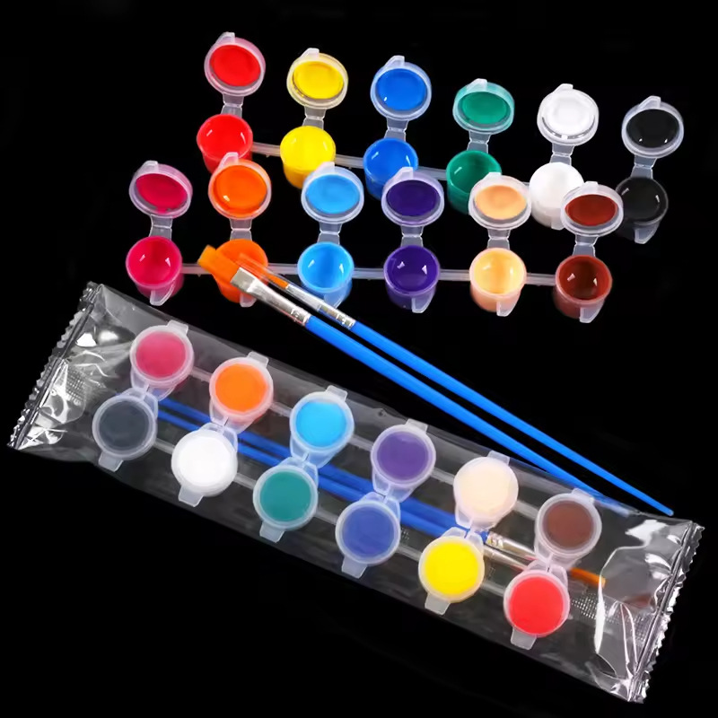 Tiras de pintura acrílica de 3 ml, 6 colores en una pieza, 5 ml, 12 colores, manualidades, pintura de yeso, pintura de piedras para colorear para niños