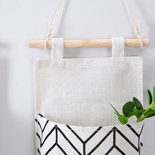 Storage bag hanging bag bedside wall hanging door behind cute fabric hanging pocket hanging storage bag dormitory storage artifact