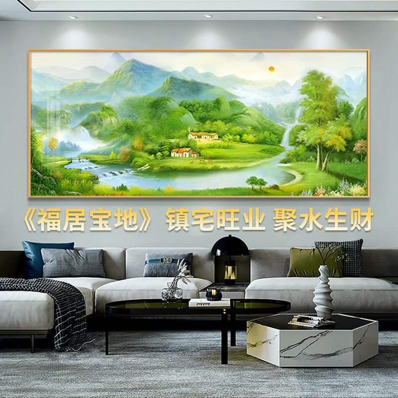 Cornucopia Landscape Painting Living Room Hanging Painting Sofa Background Wall Decoration Painting Fortune Landscape Oil Painting Atmospheric Mural