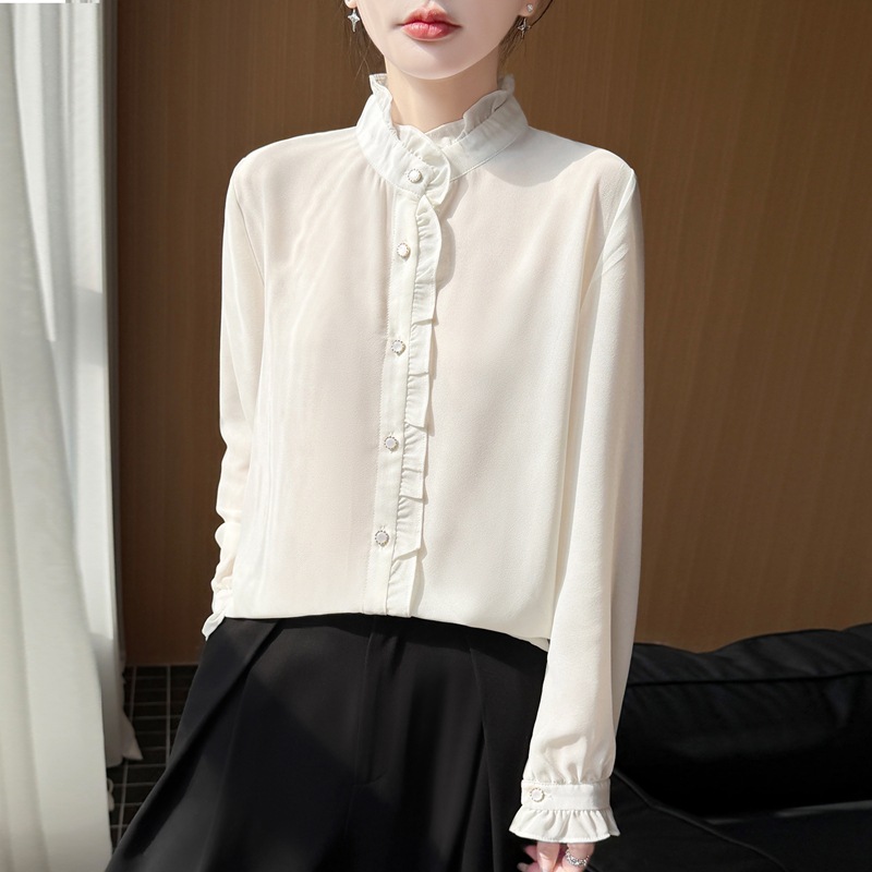 Summer white shiffon long-sleeve