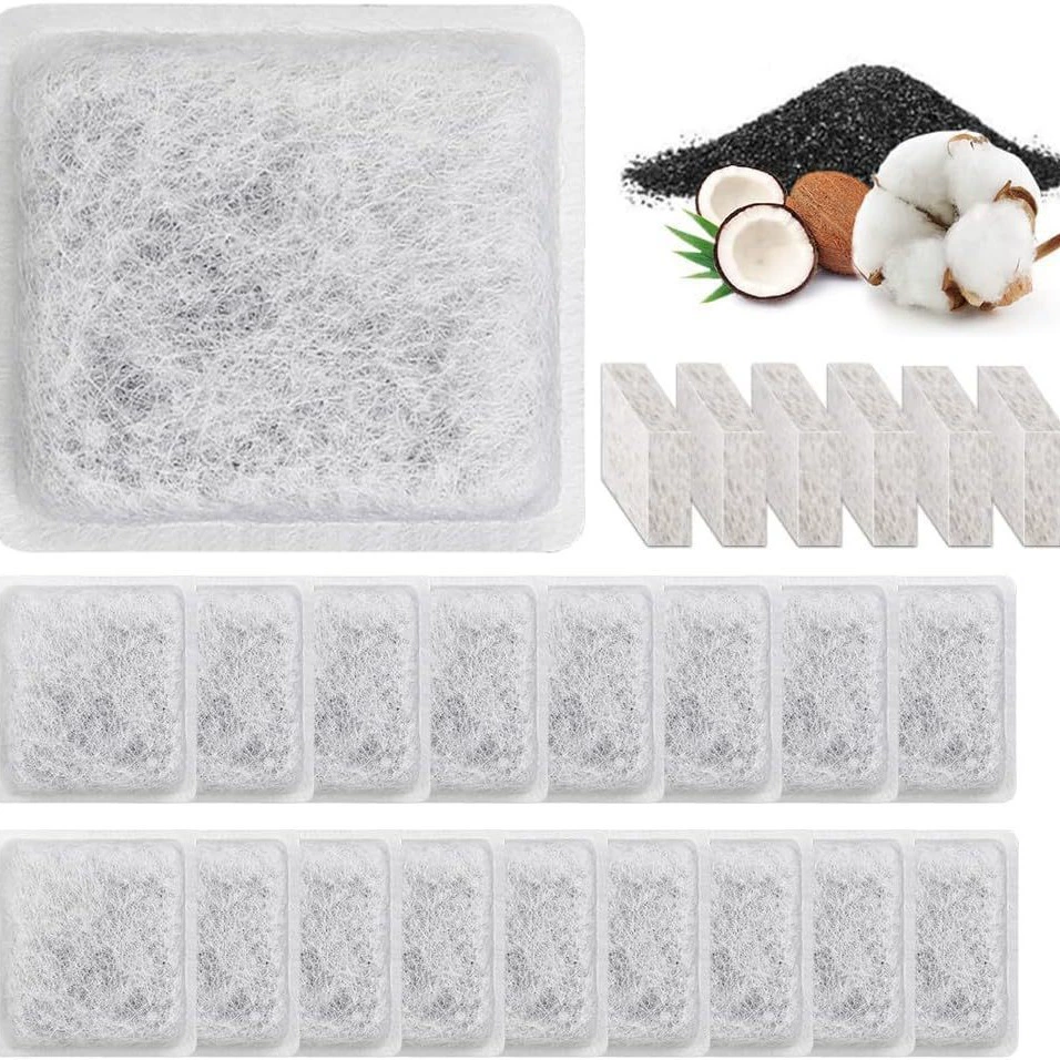 Pet распределитель воды фильтрующий элемент квадратный распределитель воды аксессуары скорлупы кокосового ореха активированного угля фильтр хлопок кошка и собака Фильтр подачи воды