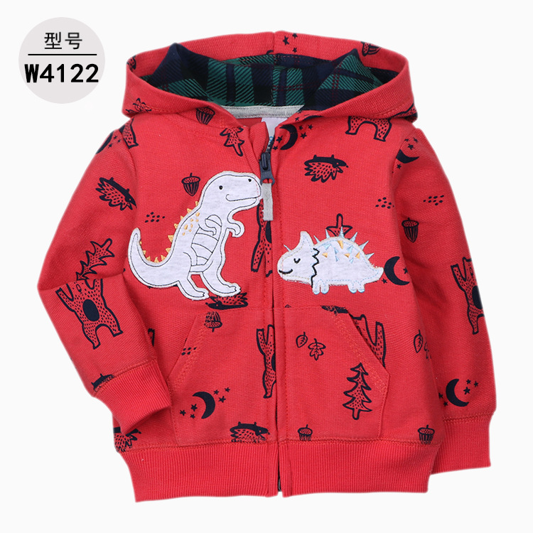 Source-based autumn/winter kids' clothing: New hooded zip-up jackets in multiple colors, featuring embroidered lettering—available for dropshipping to both boys' and girls' small-sized tops.