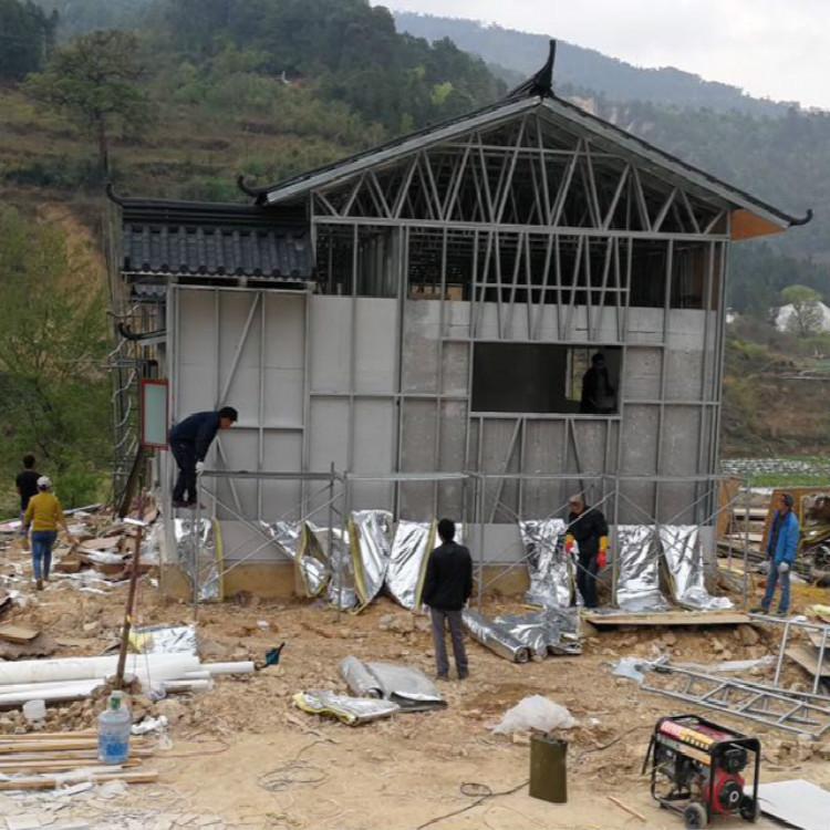 昭觉博天仿古彩石金属瓦带滴水 博古大小翘脚中式风格徽派建筑