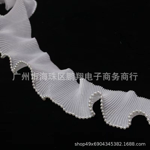 [7cm*单边雪纺珍珠白*放平拉直量]