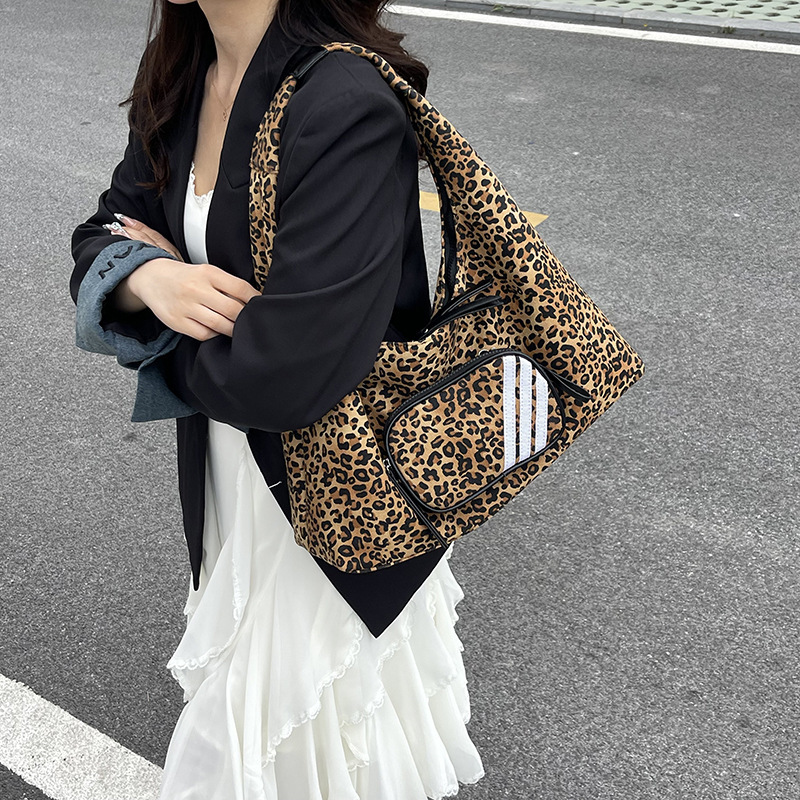 复古单肩大容量高级感腋下包女2025新款时尚豹纹托特包小众通勤包|undefined