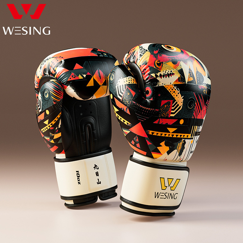 Jiurishan Boxing Gloves for Adults and Men, Sanda Training, Free Fighting, Retro Pattern, American Style Boxing Gloves, Cross-Border