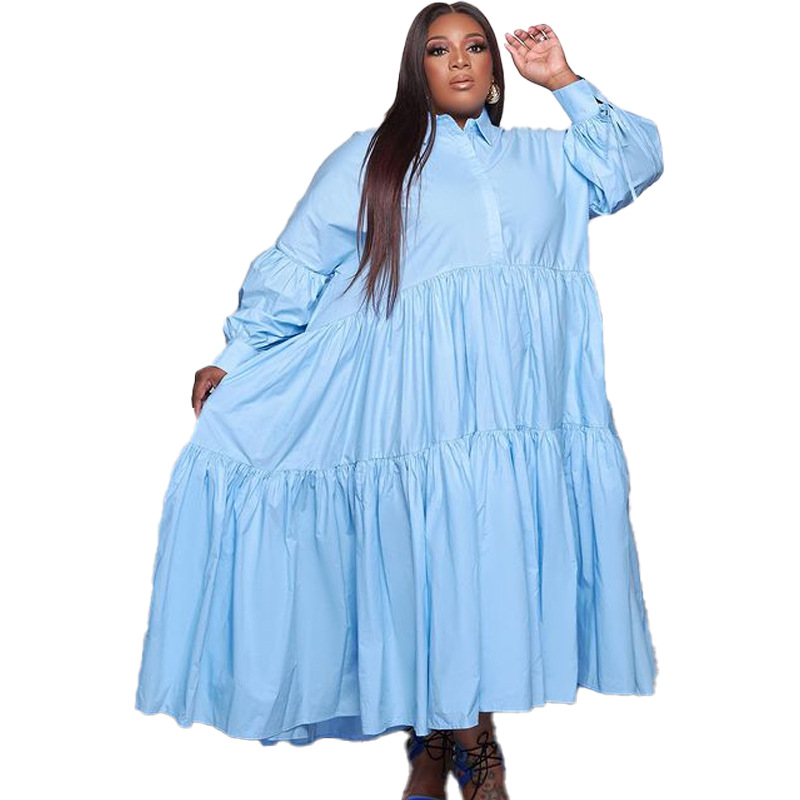 Women's plus-size cardigan solid-color dress_voghion.com
