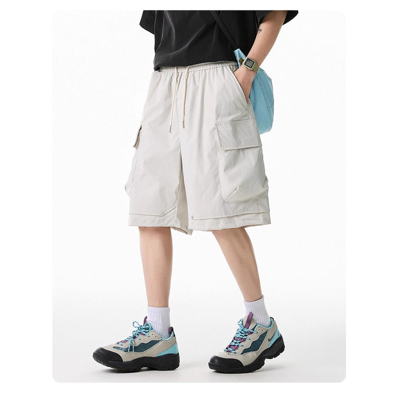 Danbaoni | Men's Summer Ice Silk Thin Loose Straight-Leg Sports Shorts Quick-Dry Breathable Casual Five-Point Shorts