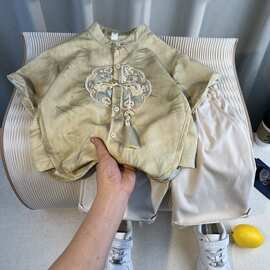 汉服男童夏装新中式套装童装新款国风宝宝周岁礼服儿童唐装表演服