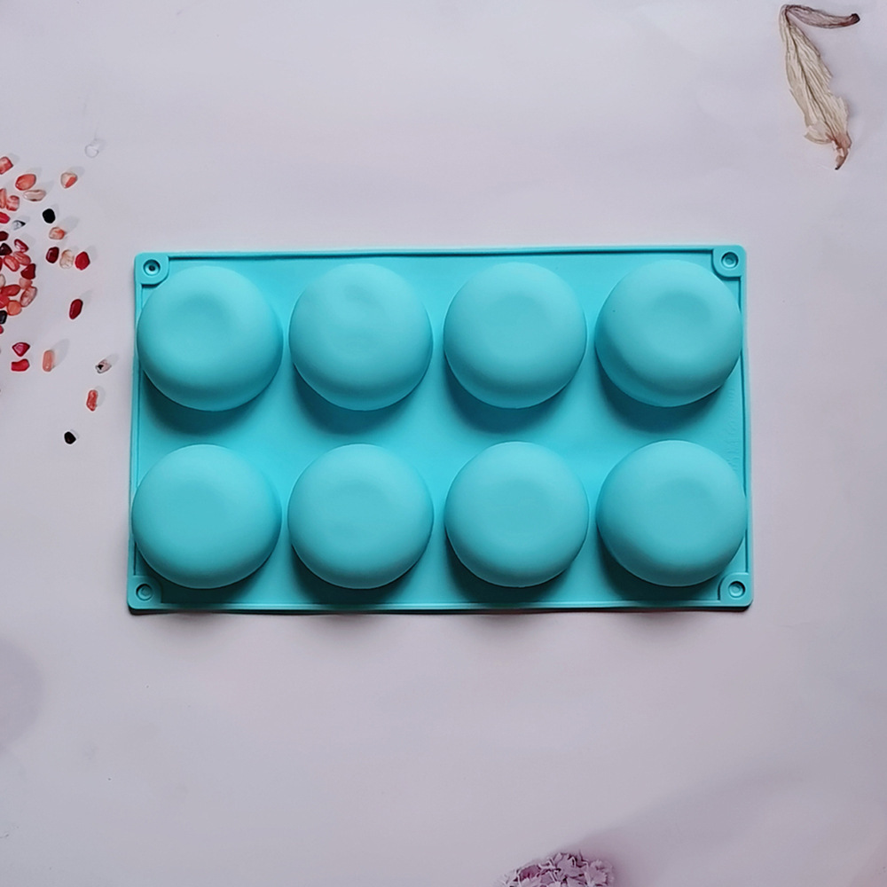 Silicone 8 con fondo plano semicircular 129 pastel chocolate molde de silicona postre pastel decoración cocina molde de horneado