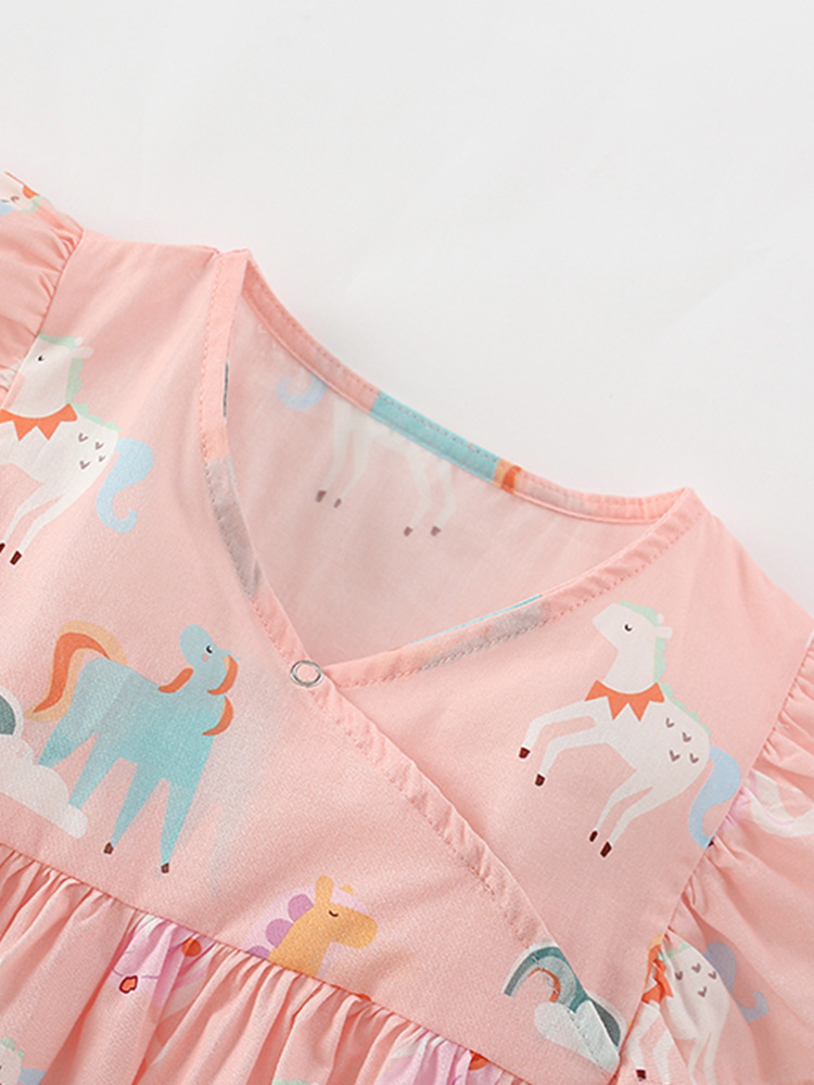 Falda de niña malwee transfronteriza verano nuevo vestido de princesa estilo occidental niña vestido de manga corta estilo occidental para niños