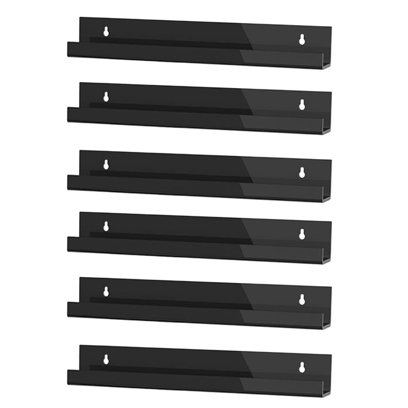 In stock cross-border black wall-mounted record rack acrylic cd holder vinyl record wall-mounted storage rack 12-inch