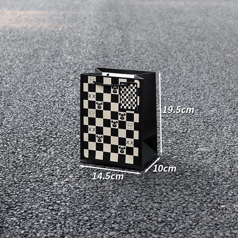 Bolsa de regalo simple en blanco y negro, bolsas de regalo de cumpleaños, bolsas de regalo de alta calidad, bolsas de mano.