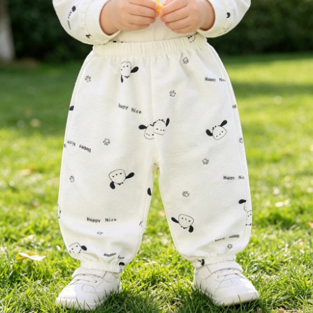 Children's Cartoon Mosquito Repellent Pants, Summer Thin Cloud Cotton Baby Jogger Pants, Cute Printed Casual Pants for Boys and Girls