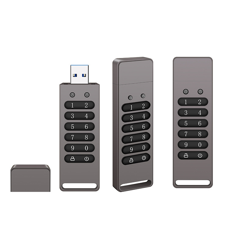 Suministro directo de fábrica aleación de zinc cifrado u disco AES256 hardware cifrado usb3.0 alta velocidad transmisión botón digital u disco
