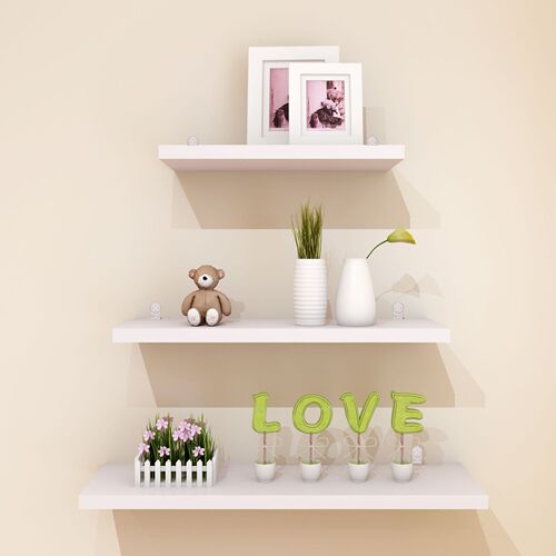 Wooden board one-word partition wall partition rack set-top box shelf wardrobe shelf rectangular wall shelf 