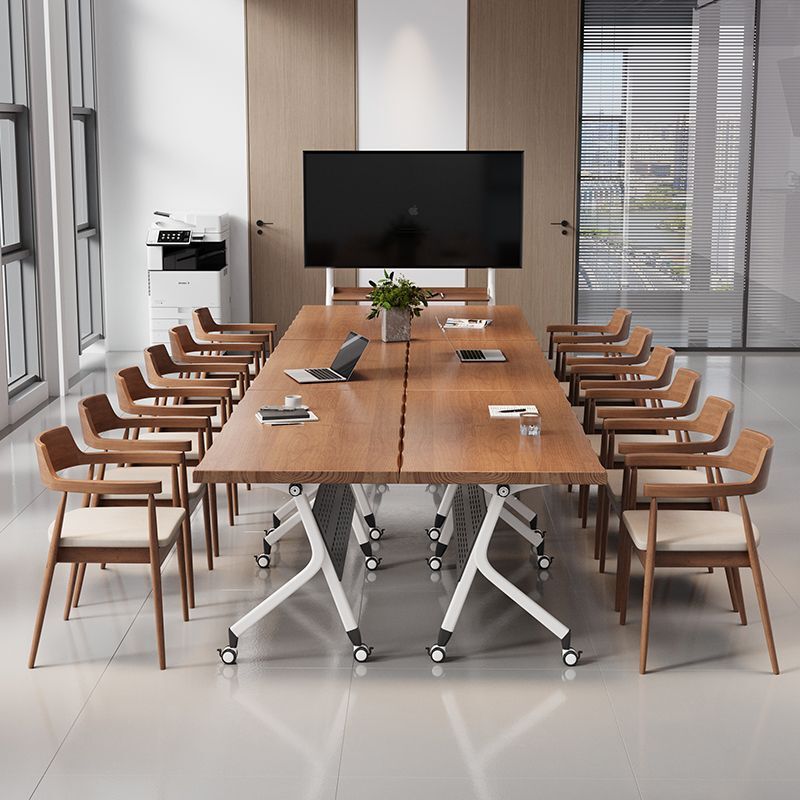 Foldable Conference Table Mobile Fixed Nail Long Training Table and Chair Office Desk Splicing Telescopic Multi-Function 2025 New Model