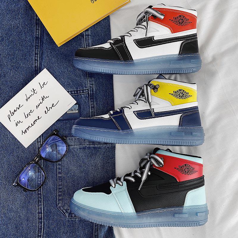 Explosive Mode Transparent Bottom Trendy Herren Sneakers_voghion.com