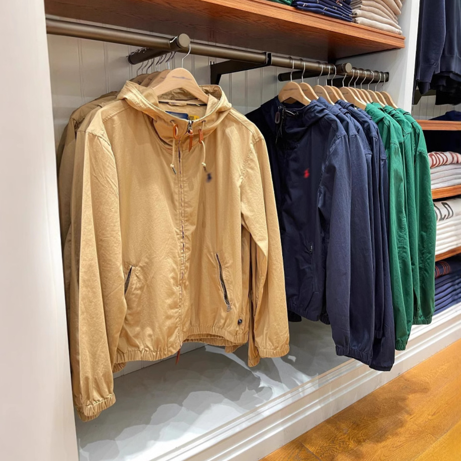 RL Pony Embroidery Cross-border American Style Vintage Hooded Drawstring Thin Jacket Zipper Cardigan Lightweight Jacket Casual