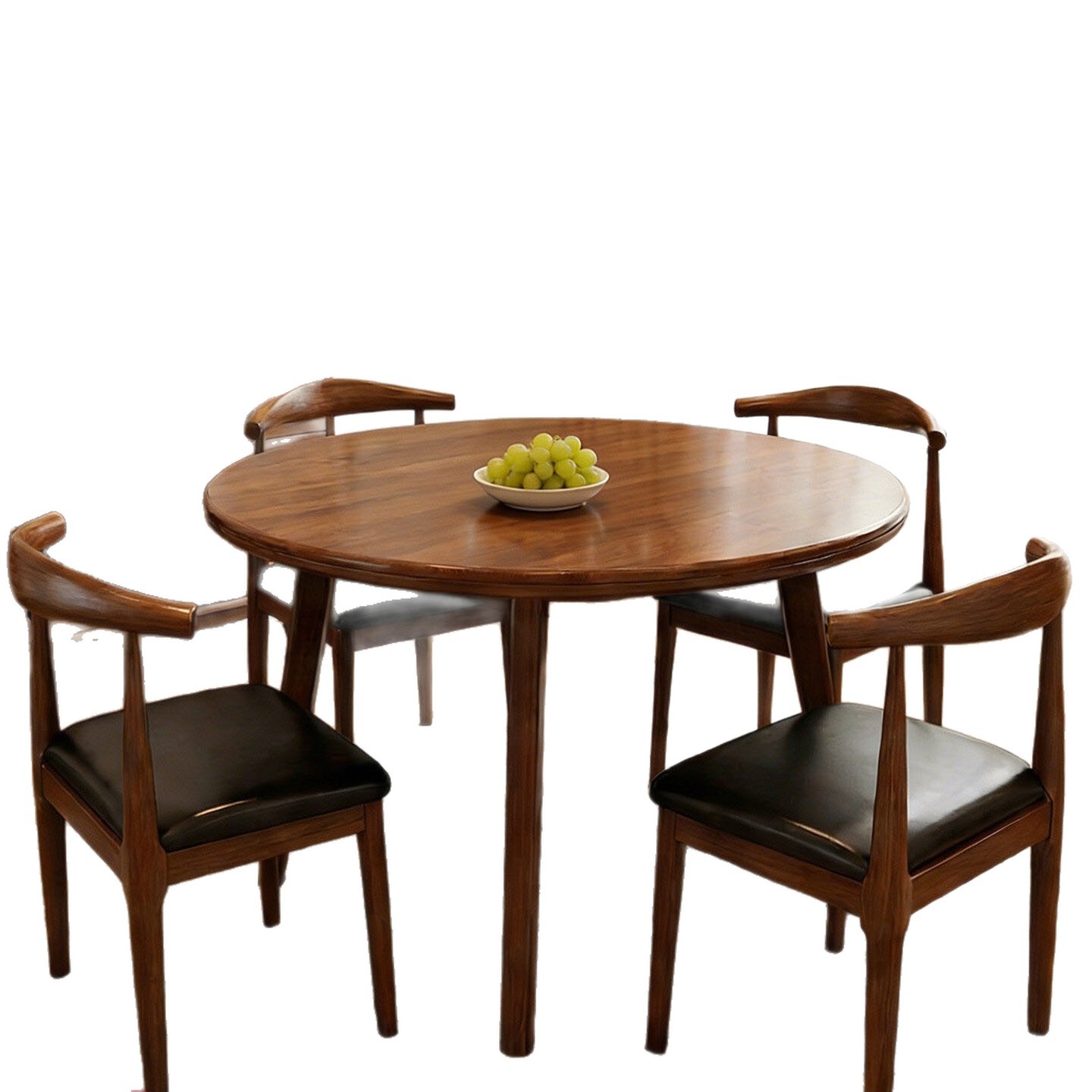 Mesa de negociación de mesa redonda pequeña de madera maciza y combinación de silla simple Recepción de oficina moderna mesa de ocio mesa de comedor en casa
