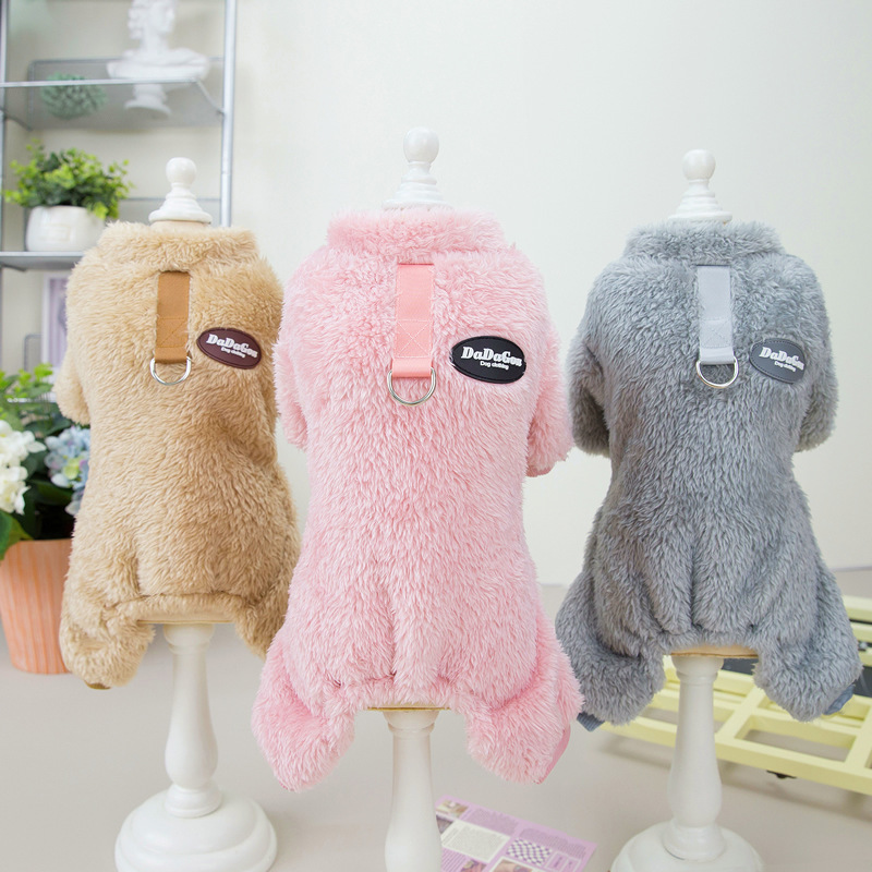 Pet Clothes, Dog Clothes, Autumn and Winter Clothes, New Pet Clothes, Cat Clothes, 22 Three-Color Pull-Tab Four-Legged Fleece Clothes