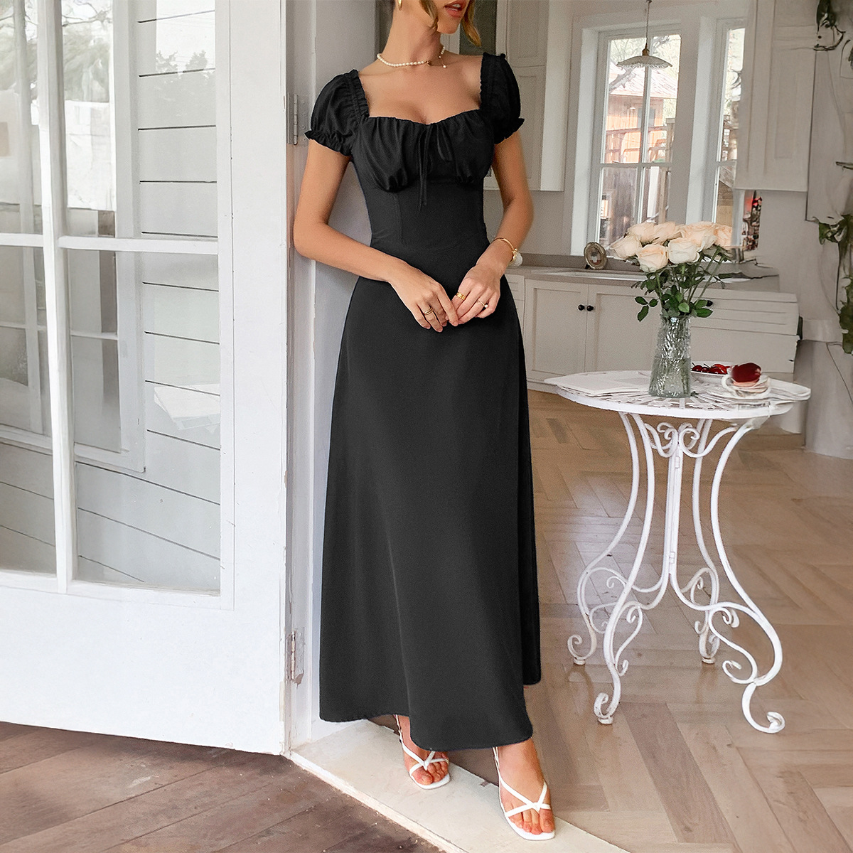 Women's Summer Elegant Short-Sleeve Maxi Dress