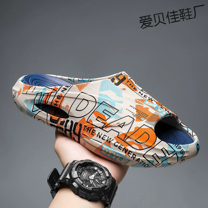 Мужские летние модные тапочки на платформе для отдыха, горки для дома
