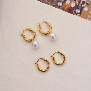 18K Gold Earrings, One for Three Purposes, 18K Gold, Picture with 9-10mm Pearls, Beads Not Included