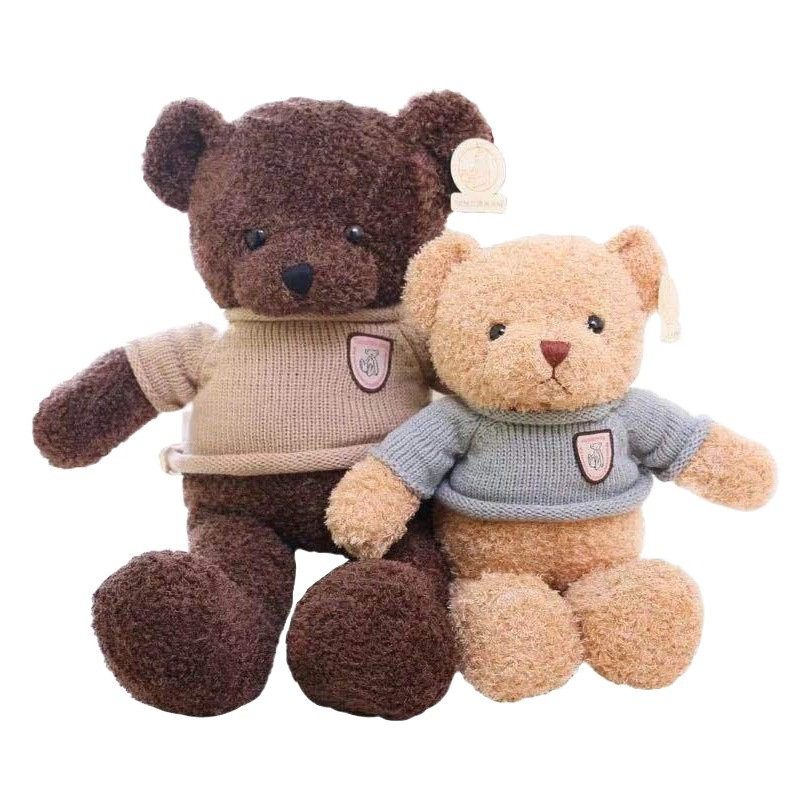 Venta al por mayor suéter oso muñeca grande almohada lindo vestidor oso de peluche muñeca Regalo de Cumpleaños niña juguete de peluche