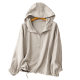 Spring and Summer 2025 Original Cotton and Linen Hooded Coat Windbreaker Bat Sleeve Blouse