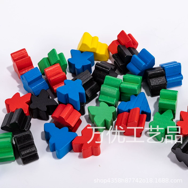 В наличии Цвет Настольная игра Деревянные Летающие шахматы Деревянная шахматная фигура Человеческая шахматная фигура Mippo Carcassonne