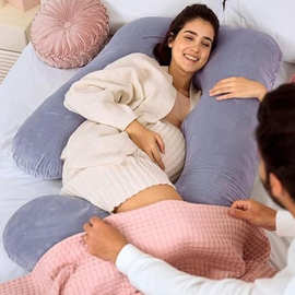 睡眠孕妇枕,U 形全身孕妇枕,带可拆卸枕套M