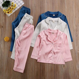 L 67112 Children's Satin Trim Pajamas ��ͯ˯�� �羳�W��