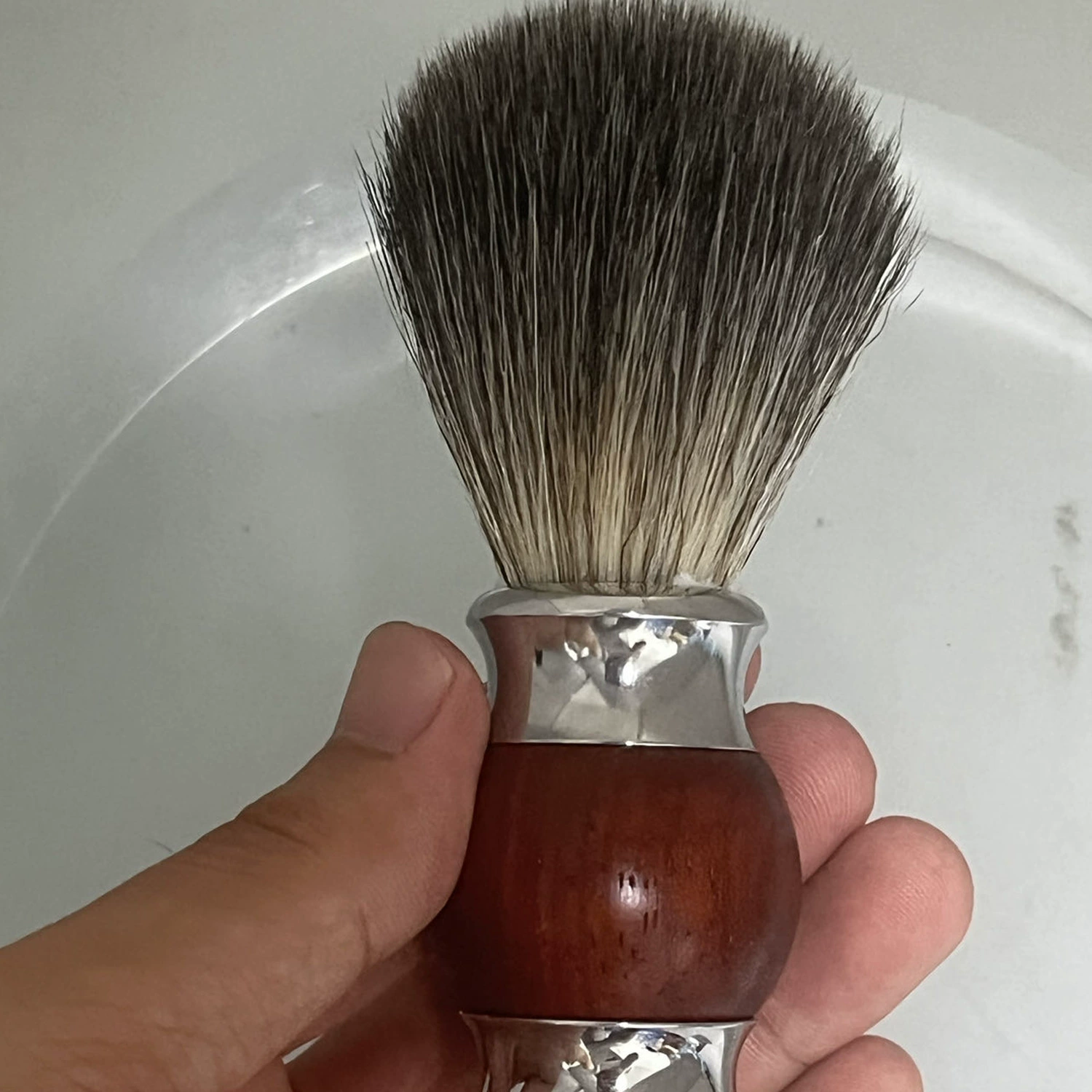 Soft nylon wooden handle shaving, cleansing milk, wholesale