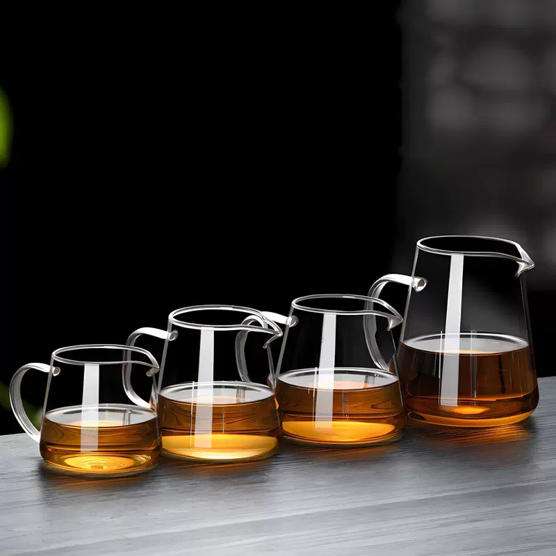 高硼硅玻璃分茶器 透明耐高温大小号透明茶海公杯 加厚玻璃公道杯