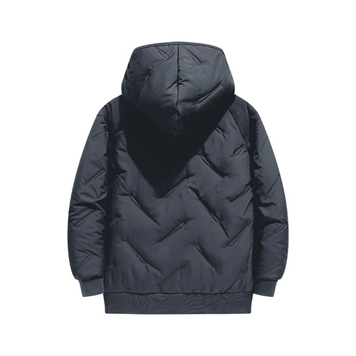 Children's new cotton padded jacket, unisex one-piece cashmere hooded padded coat for middle kids, winter warm pressing floral coat