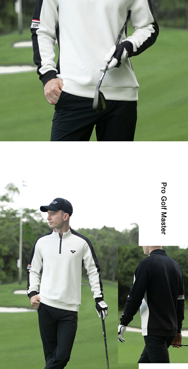Áo golf dài tay nam PGM cổ đứng khóa kéo họa tiết vân ngọc trai — YF731-Áo sơ mi trắng và đen [Cổ đứng ấm áp/vân ngọc trai/thắt chặt cổ tay áo], YF731-áo màu đỏ và đen [cổ áo đứng ấm áp/họa tiết ngọc trai/thắt chặt cổ tay áo], YF731-Màu xanh hải quân trên cùng [cổ áo đứng ấm áp/kết cấu ngọc trai/thắt chặt cổ tay áo] chi tiết 10