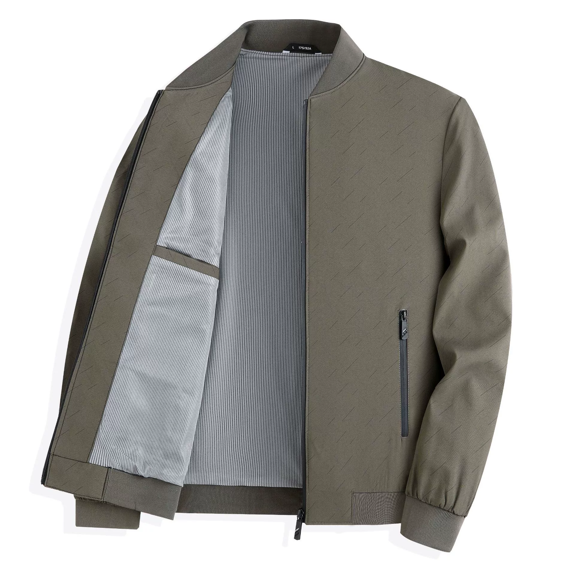 Бейсбольный воротник мужская куртка весна-осень повседневная дикая весна-осень тонкая против морщин куртка среднего возраста топ тонкая-811