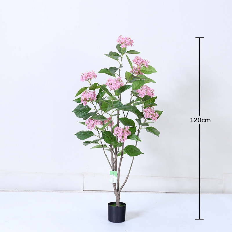 Simulación de plantas verdes, sensación avanzada, hortensias, árboles falsos, plantas en macetas, decoración de sala de estar de interior, plantas falsas, decoración del hogar de piso