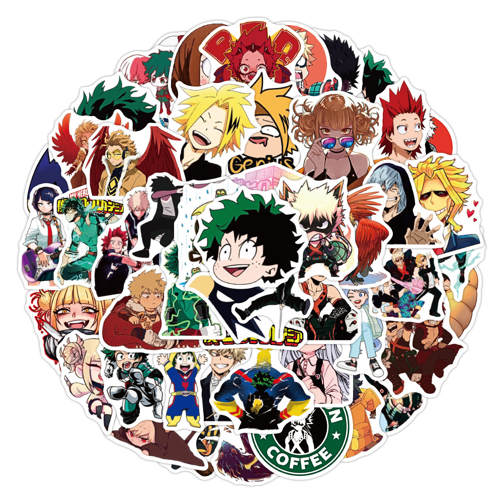 100 MY HERO ACADEMIA 그래피티 스티커 개인화 장식 휴대전화 스케이트보드 캐비닛 물컵 방수 스티커