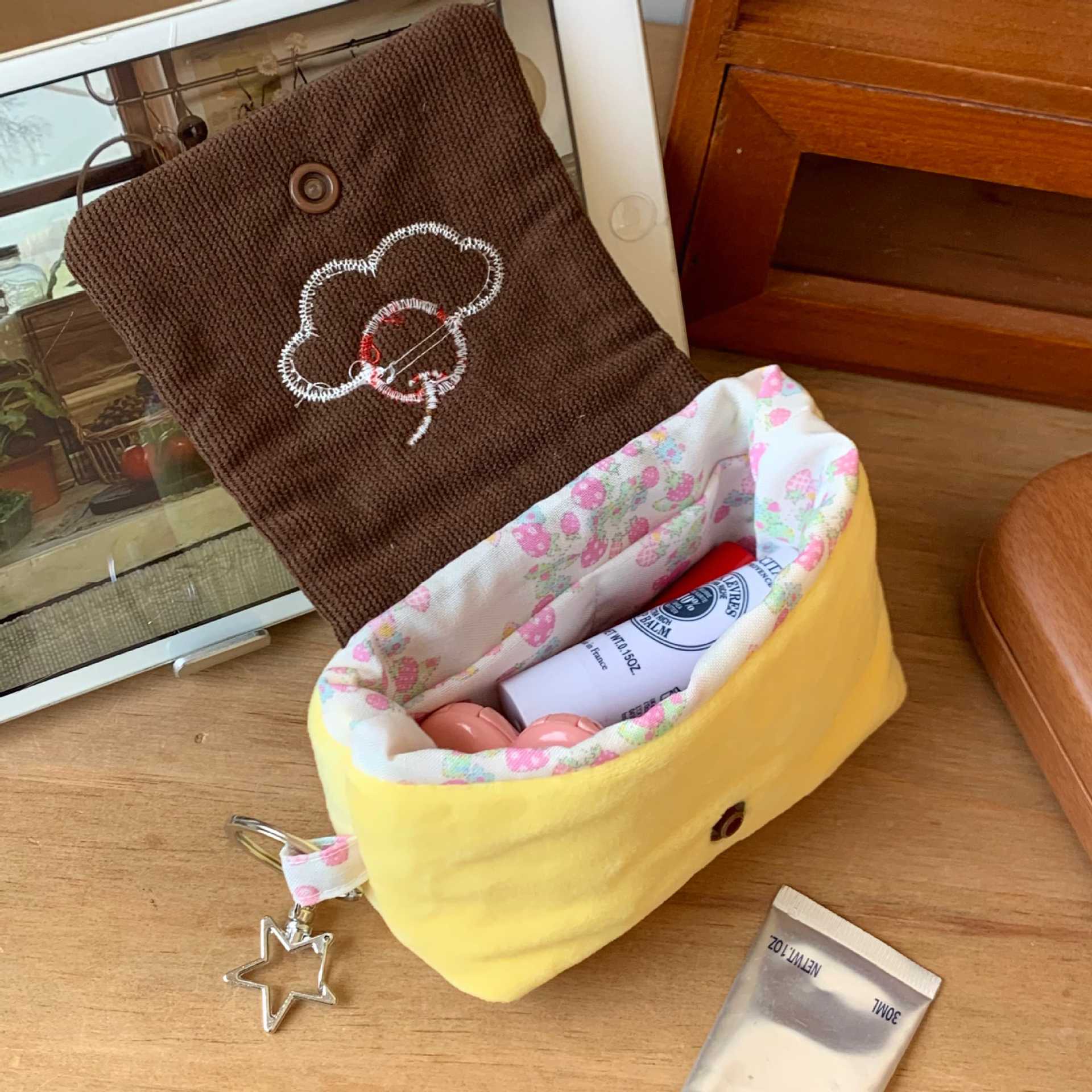 Cute Cherry Pudding Coin Purse Cartoon Mini Plush Portable Small Wallet Multifunctional Storage Card Holder Earphone Bag_maomaolike.com
