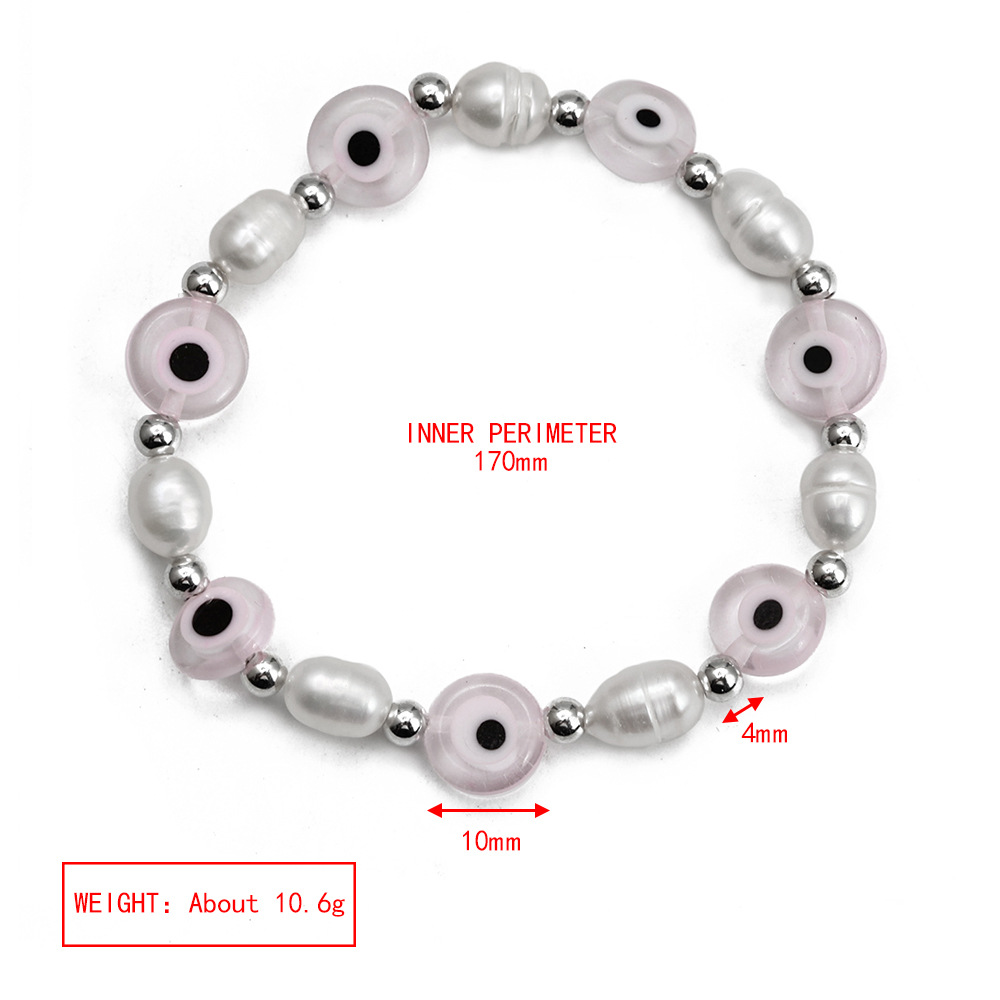 Simple Style Devilu0027S Eye Copper Beaded Plating Bracelets 1 Piece