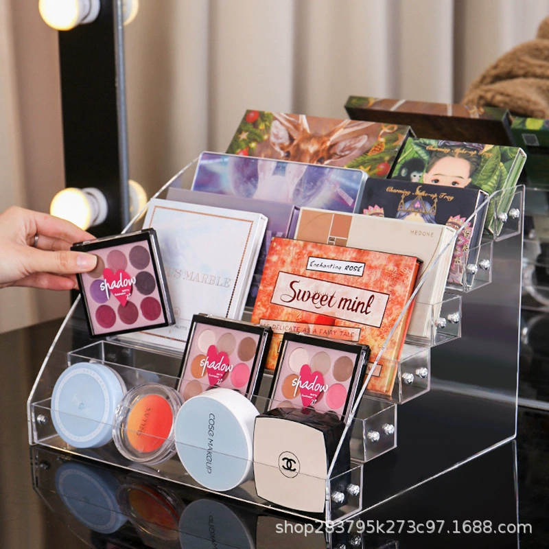 Cosmetic Organizer Stand, Clear Acrylic Multi-Layer Makeup Storage, 2–7 Tiers, Grid Width Options