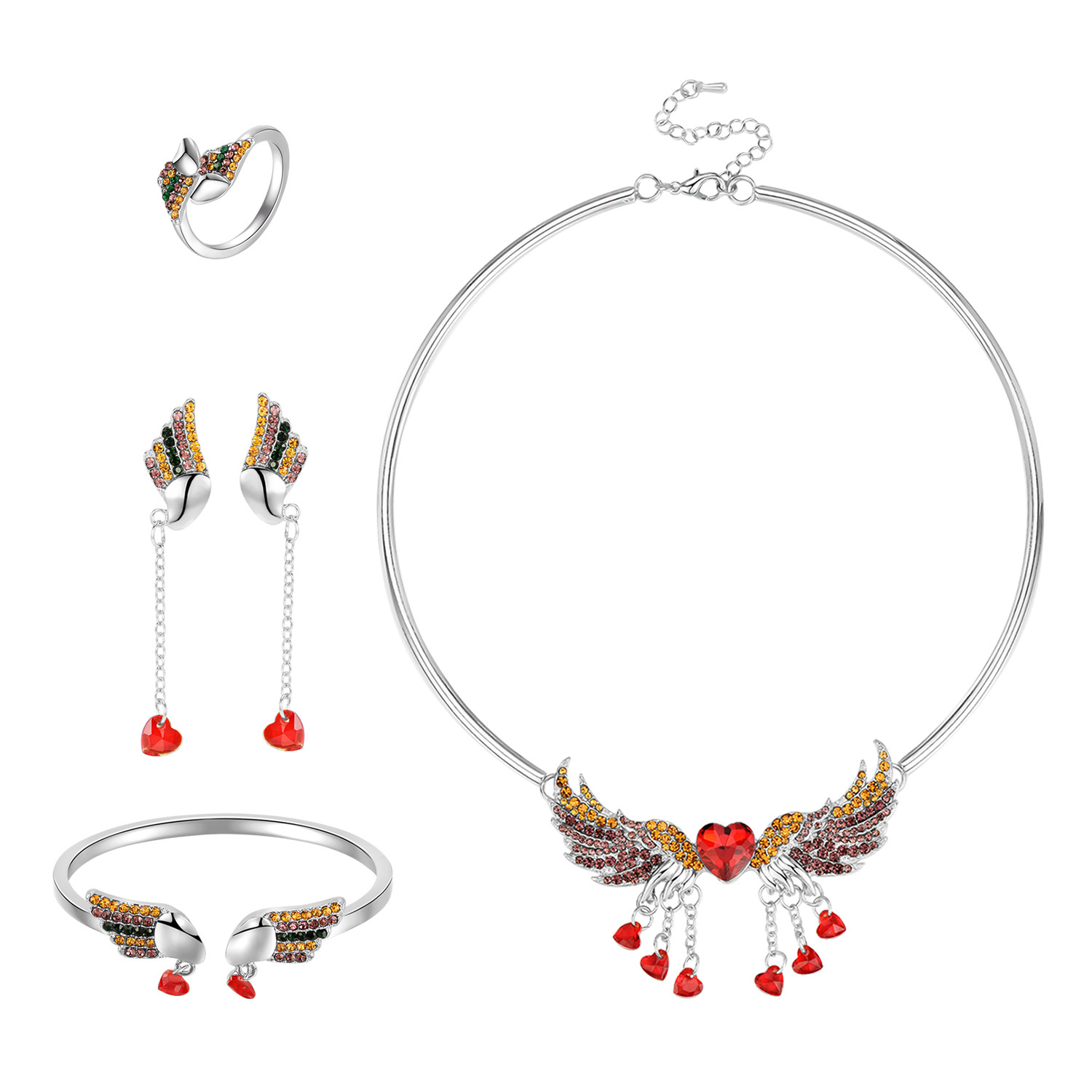 Wholesale Jewelry Angel Wings Four-piece Set Nihaojewelry display picture 1