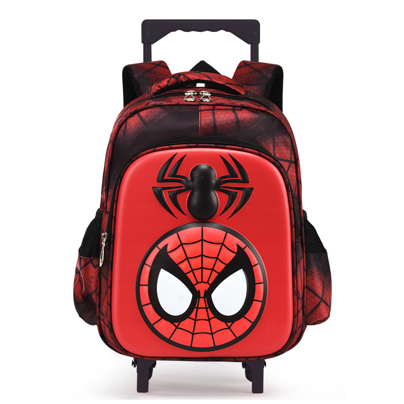 Mochila Escolar con Ruedas Infantil 3D 14 Pulgadas de Nailon Impermeable y Ligera para Escuela